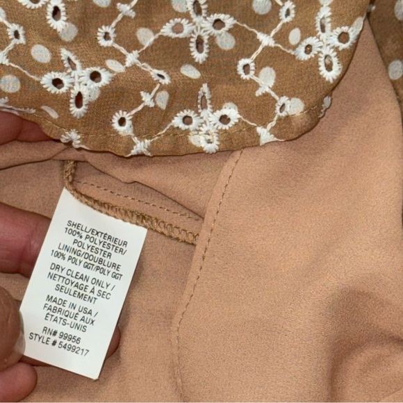 Shoshanna Women'S Beige Three-Quarter Sleeve Elastic Waist Dress Size 6 - Picture 11 of 17